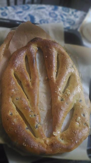 Fougasse French Flat Bread with Olives