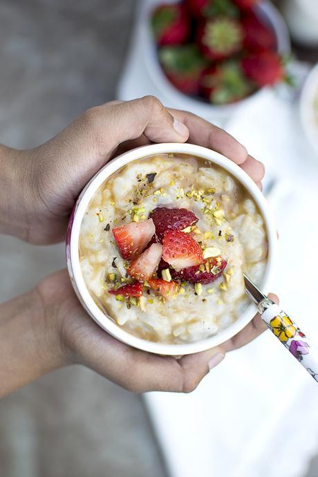 Rice Pudding with Caramel Sauce