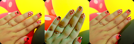 Easy Disney Minnie Mouse Nail Art 