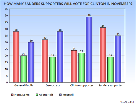 Will Sanders' Supporters Vote For Clinton In November ?