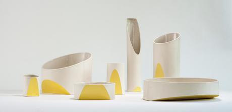 Seven geometric sculptures strategically placed to emphasize their form. 