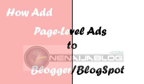 Insert Google AdSense Page-Level Ads to BlogSpot