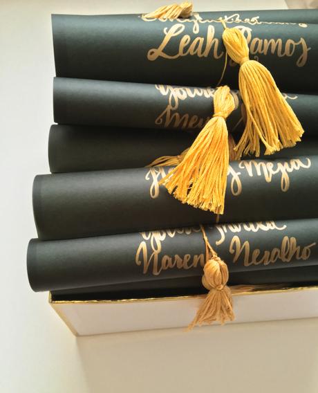 Graduation Diploma Invitations with DIY Tassels
