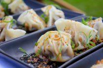 Queensland pork belly and black garlic dumplings, XO sauce from Cove.