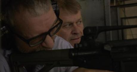Kuntzman and instructor Metlach, who sets a bad example by not wearing eyes and ear protection/NY Daily News photo