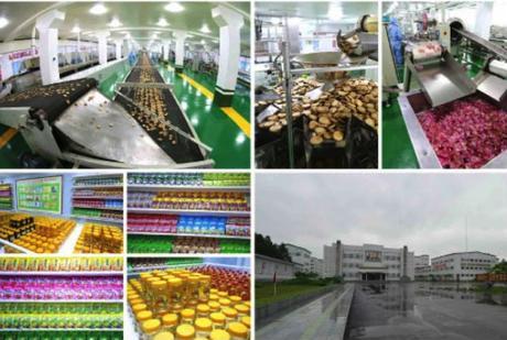 View of products and the premises of Pyongyang Cornstarch Factory (Photos: Rodong Sinmun/KCNA).