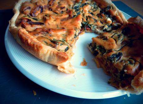 Bacon-spinach quiche with sun-dried tomatoes