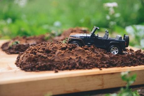 A Jeep Themed Dark Chocolate Quinoa Cake for a 2nd Birthday // www.WithTheGrains.com