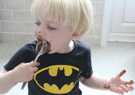 Little Boy Bakes: M & M's Surprise Inside Chocolate Fudge Cake