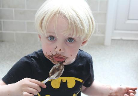 Little Boy Bakes: M & M's Surprise Inside Chocolate Fudge Cake