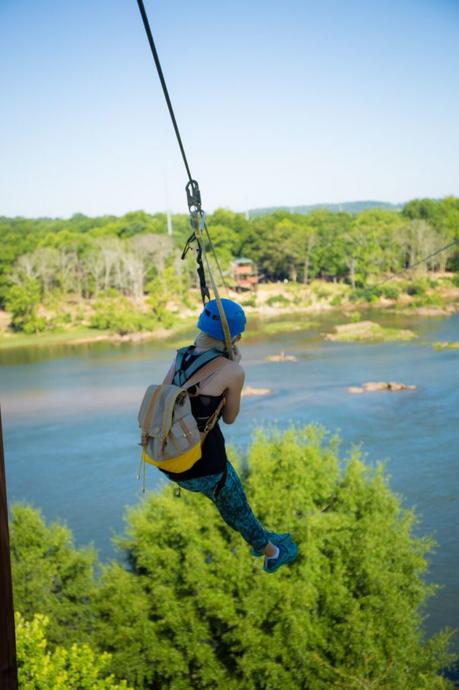 Ziplining across the Chattahoochee River
