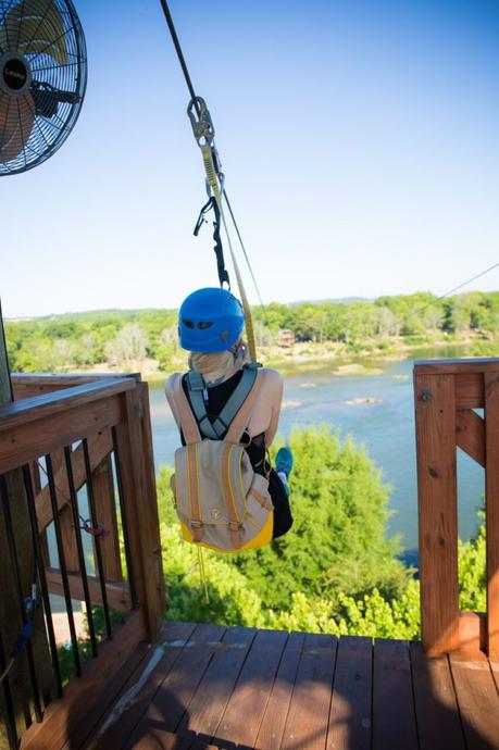 Ziplining across the Chattahoochee River