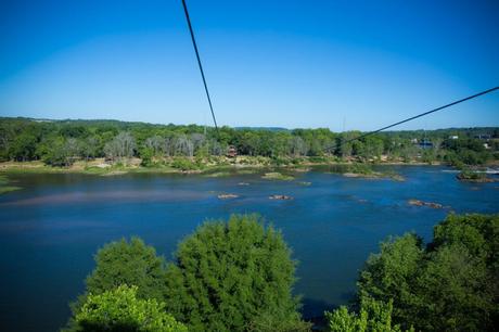 Ziplining across the Chattahoochee River