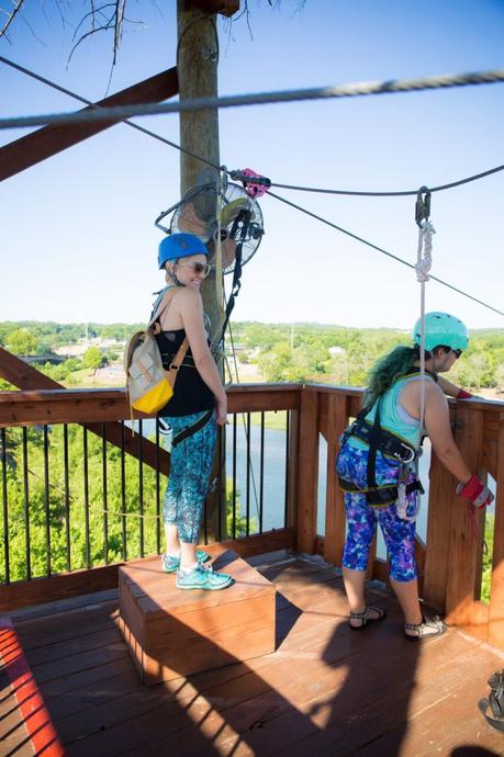 Ziplining across the Chattahoochee River