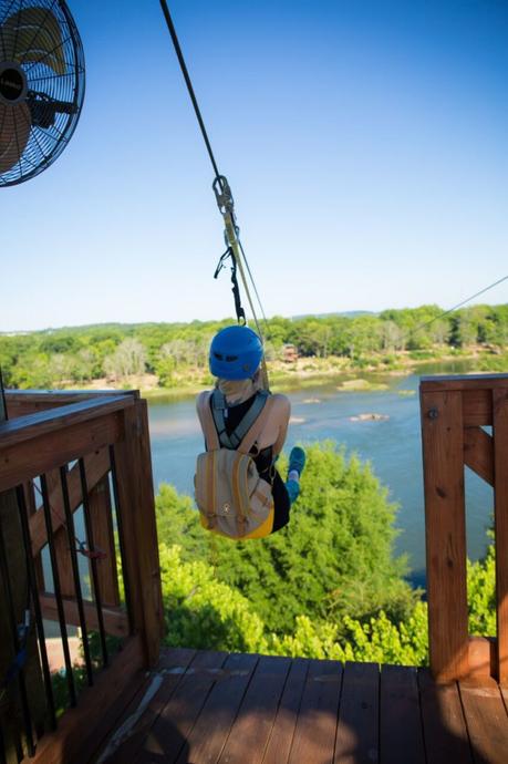 Ziplining across the Chattahoochee River