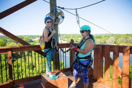 Ziplining across the Chattahoochee River