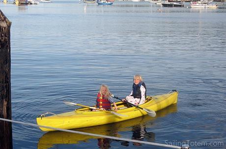 Niall and Mairen in our home port, Eagle Harbor…wearing jammies