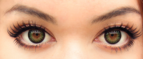 green contact lenses on brown eyes