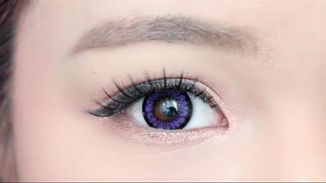 Blue contact lenses on brown eyes