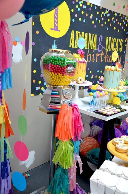 Confetti, Tassel and Balloon Themed 1st Birthday by Sugar Coated Candy Dessert Buffets