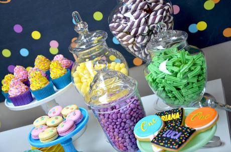 Confetti, Tassel and Balloon Themed 1st Birthday by Sugar Coated Candy Dessert Buffets