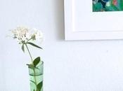 Sunday Bouquet: Tiny White Flowers Green Glass Vase