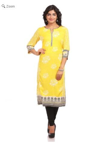  Lime Straight Cotton Kurtha, Rangriti, Online Shopping portal for women, ethinic wear for women, Indian Wear