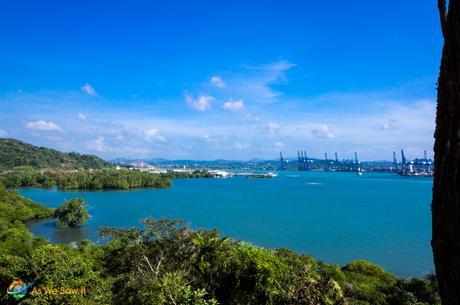 View of the Panama Canal from the Chinese Monument.