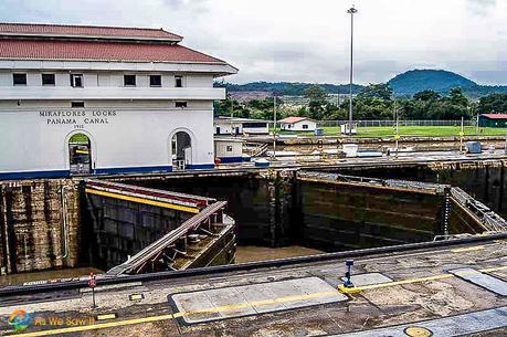 Control building at Miraflores Locks at the Panama Canal