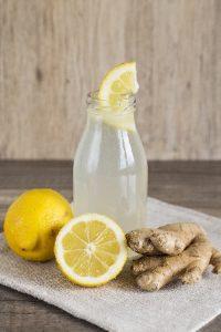 Detox Lemon and Ginger Drink in a Bottle