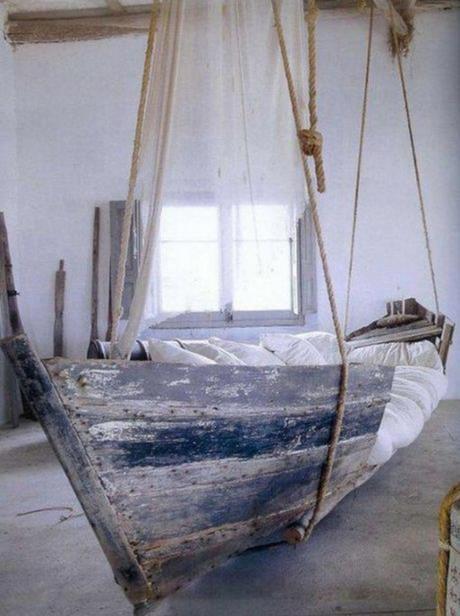 Rowing Boat Transformed Into a Swinging Sofa / Bed