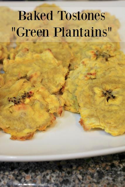 Baked tostones (green plantains)