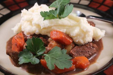 Guinness Irish Beef Stew plated side view