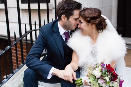 Winter Wedding Tips and Advice Bride & Groom Snuggle