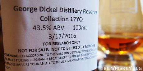 George Dickel 17 Years Label