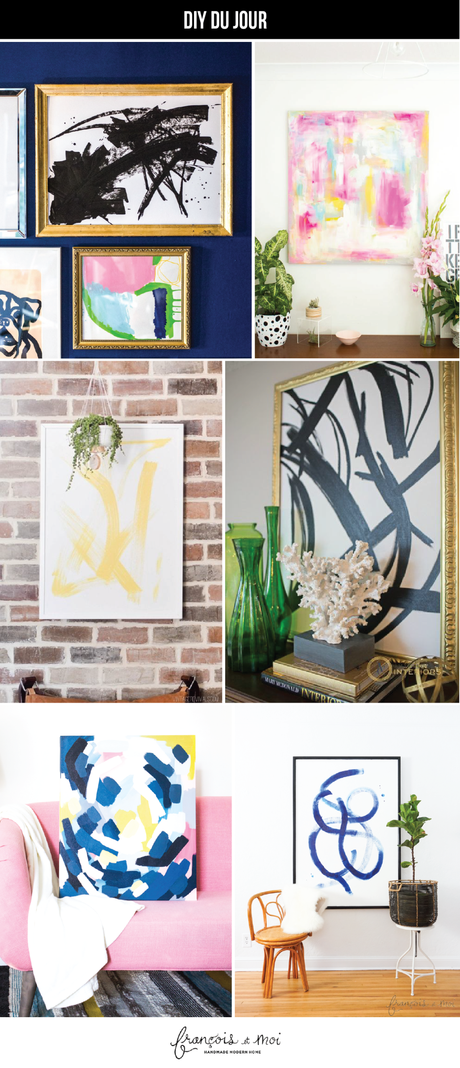 DIY du Jour: Abstract Brushstroke Art