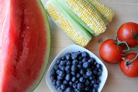 Easy Patriotic Salad: Watermelon & Blueberry Salad