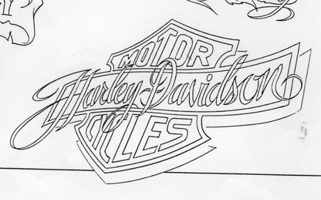 01a Harley Davidson Tattoo and Blueprint