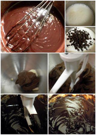 Chocolate Hazelnut Pave Cake - Chocolate ganache collage