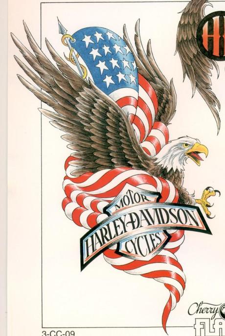 05 687x1024 American Eagle Harley Davidson Tattoo with Blueprint
