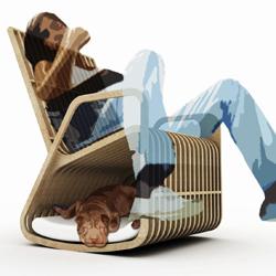 Rocking Chair Plus Dog House Creates One Rocking Pet Bed