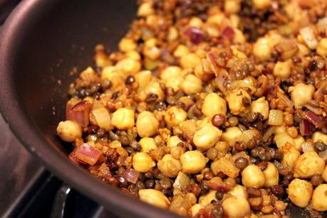 Chickpea and Lentil Saute with Apples and Curry