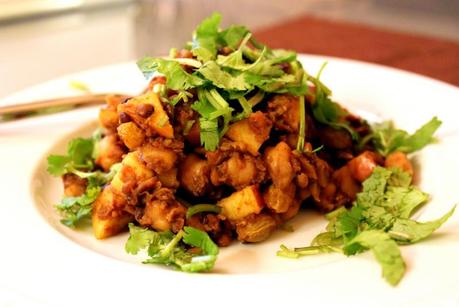 Chickpea and Lentil Saute with Apples and Curry