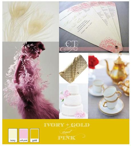 This Week's Wedding Color Inspiration: Ivory, Pink and Gold