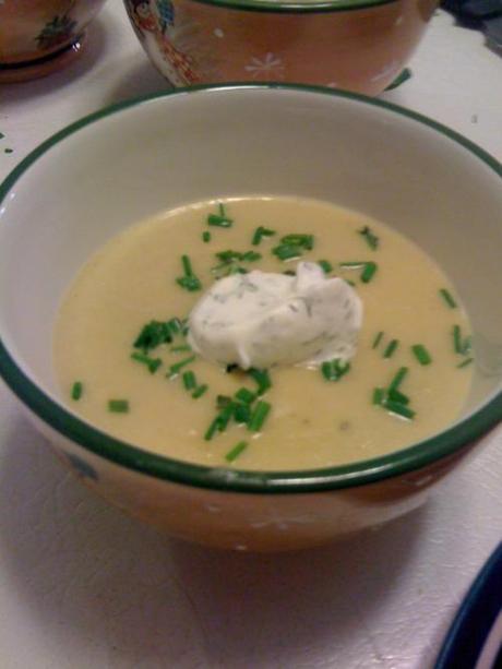 Dinner last night-
Recipe: Roasted Cauliflower & Potato Soup...
