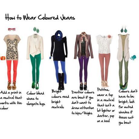 How to wear coloured jeans