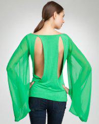 Sheer Chiffon Kimono Sleeve Top