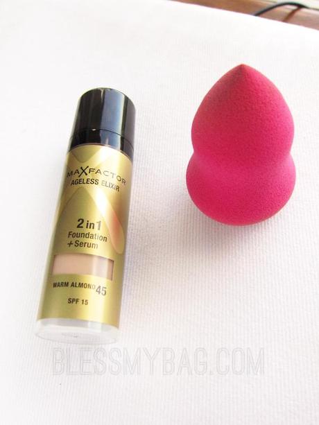 NEW Max Factor Ageless Elixir Foundation – Applied with EtudeHouse BabyDoll Blending Sponge