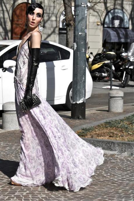 Outside Cavalli and Armani MFW 2012