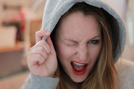 Portrait: Red Lips & Sweats